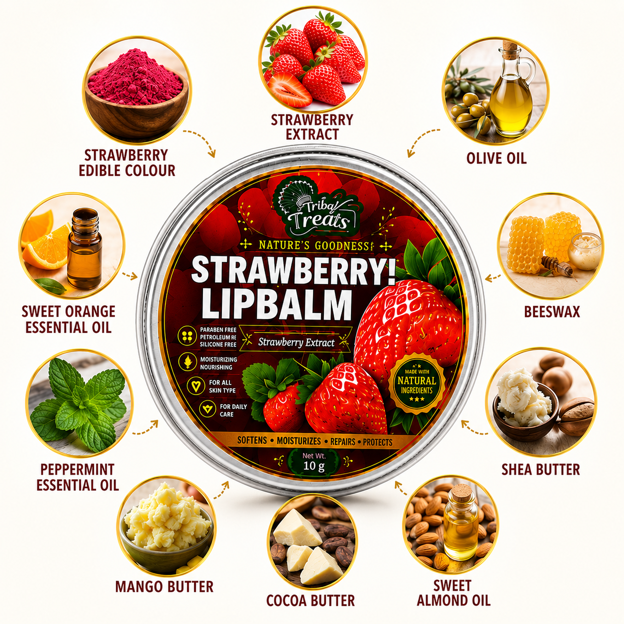 strawberry lipbalm tribal treats strawberry lipbalm tribal treats