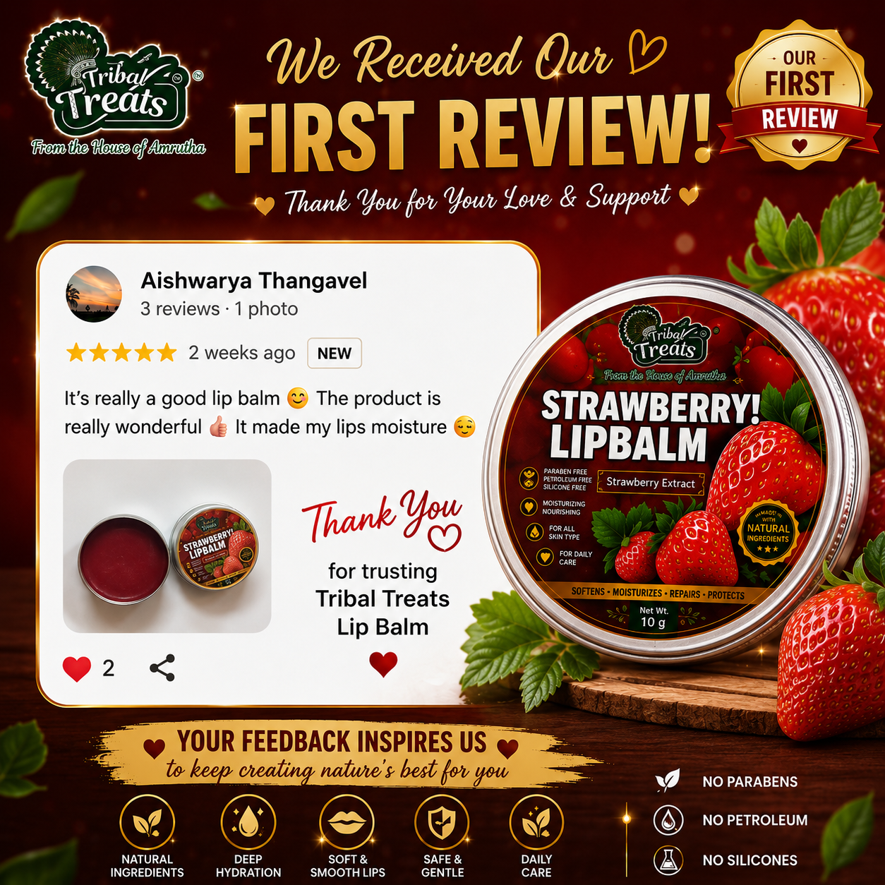 strawberry lipbalm tribal treats strawberry lipbalm tribal treats